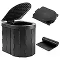 Toilette Portatile, KINSPORY WC Portatile, WC Portatile per Campeggio, WC Camper (nero, con coperchio)