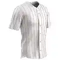 CHAMPRO Standard Ace Baseball-Trikot mit Knopfleiste vorne, Weiß, Scharlachrote PIN, Erwachsene Small