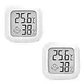 2 PCS LCD Digital Hygrometer Thermometer, Thermometer room temperature, Indoor Hygrometer Thermometer with Temperature Humidity Monitor for Bedroom, Baby Room, Warehouse, Cellar, Car.