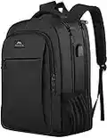 MATEIN Rucksack Herren, Großer Laptop Rucksack 17 Zoll Schulrucksack Laptoptasche mit USB Ladeanschluss Anti Diebstahl Business Arbeit Reisen Rucksack für Teenager Notebook College Damen, Schwarz