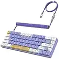 YINDIAO T8 60% Teclado Mecánico para Juegos,68 Teclas TKL Diseño Compacto Teclado con Cable,18 RGB Retroiluminado,Interruptor Azul,Anti-ghosting,Cable USB-C en Espiral Pro,para PC,Mac,PS4 -Púrpura