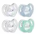 Tommee Tippee Ultra-Light Silicone Pacifier, Symmetrical One-Piece Design, BPA-Free Silicone Binkies, 0-6m, 4-Count