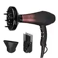 Wazor Pro Infrared Ionic Hair Dryer Tourmaline 1875W Powerful Blow Dryer for Faster Drying, Includes Diffuser & Concentrator & Comb