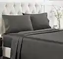 California Design Den 400 Thread Count 100% Cotton Sheets, King Size Sheet Set, 4 Pc, Luxury Sheets & Pillowcases, Breathable Bedding for King Bed, Sateen, King Bed Sheets, Deep Pockets (Dark Gray)