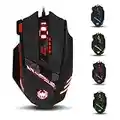 zelotes T90 Gaming Maus 9200 DPI, 8 Programmierbare Tasten, Multi-Modi LED, USB Gaming Maus, Gewichtstuning für Pro Gamer