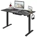 FLEXISPOT Essential Electric Standing Desk Height Adjustable Standing Desk Sit Stand Desk Adjustable Desk Stand Up Desk for Home Office (100 * 60cm, Black Frame+ Black Desktop)