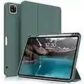 ZOYU Case for 11 inch iPad Pro 4th/3rd Generation 2022/2021, Trifold Stand Protective Case with Pencil Holder, Auto Sleep/Wake, Soft Slim TPU Back Cover, for iPad 11" Pro 2nd 1st 2020 2018 -Dark Green