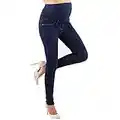 Milano - Jean Grossesse et Femme Enceinte, Coupe Slim Bandeau Haut Stretch et Confortable - Idèal Tout au Long de Votre Maternité (S - 38, Denim)