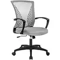 Office Chair Ergonomic Desk Chair Mesh Computer Chair with Lumbar Support Armrest Mid Back Rolling Swivel Adjustable Task Chair (Grey)