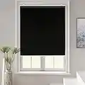 AOSKY Roller Window Shades Blackout Blinds for Windows Cordless Bedroom Shade Room Darkening Shades Door Blinds with Thermal Insulated Easy to Install for Home，Office，Bathroom W34xL72 Black