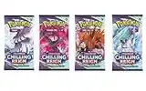 TPCI 4 x Pokemon Spada & Scudo 6 pacchetti booster regno agghiacciante (4 forniti) - Pokemon TCG SwSh6