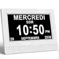 Horloge Numérique Calendrier Avec Date, Jour Et Heure | Horloge Alzheimer | Horloge Pour Les Seniors [classe énergétique A+++](avec Alarm Clock Fonction)