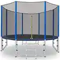 Trampolino da Giardino Φ244cm/305cm/366cm Trampolino Bambini Tappeto Elastico con Rete di Sicurezza Scaletta Copertura Bordi e Accessori