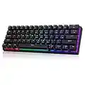 Portable 60% Mechanical Gaming Keyboard,60 Percent Wired Gamer Keyboard with Blue Switches,LED Customization Backlit,61 Keys Ultra-Compact Mini Office Keyboard for PC/Mac/Xbox,Easy to Carry On Trip