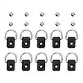 10PCS Kayak D Ring, Kayak D Anneaux Noir Canoë Pêche Gréement D anneau Avec vis M6 Bateau Gréement D Anneau Sécurité Attache Boucle Attache Kayak pour Canoë Kayak Bateau Pêche Voile À La Voile