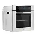 Empava 24 Inch Electric Single Wall Oven 10 Cooking Functions Deluxe 360° ROTISSERIE with Sensitive Touch Control in Stainless Steel