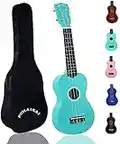 POMAIKAI Soprano Wood Ukulele Rainbow Starter Uke Hawaii Guitar 21 Inch Ukelele for Beginners and Students (Blue)