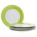 Van Well Lot de 6 assiettes plates série Vario Porcelaine – Couleur au choix vert