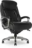 Serta Works Executive Office Chair with Smart Layers Technology, Black Bonded Leather and Gray Mesh