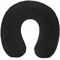 Amazon Basics - Cuscino per il collo, in memory foam, 1 unità, Semicircolare, Nero