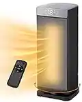 Sunnote Space Heater for Indoor Use, 1500W Fast Heating, Electric & Portable Ceramic Heaters with Thermostat, 5 Modes, 24Hrs Timer, 80°Oscillating Room Heater with Remote, Safe for Office Bedroom Use