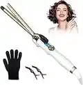 13MM Thin Curling Iron, AIMERVO 1/2 Inch Curling Tongs Tight Curls, LCD DispLay 11 Heat Setting 110-210°C for all Hair Types, 0.5" Tourmaline Ceramic Round Barrel 30Sec Heat-Up, Curler Long&Short Hair