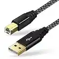 USB Printer Cable 10FT/3M USB 2.0 Type A Male to B Male Computer Scanner Cord High Speed Compatible for Brother, HP, Canon, Lexmark, Dell, Xerox, Samsung and More