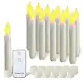 Raycare 12 candele a LED coniche, candele galleggianti di Harry Potter, senza fiamma, per decorazioni per feste di San Valentino, giallo caldo, diametro 2 x 16,5 cm, telecomando