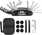 WOTOW 16 in 1 Multi-Function Bike Bicycle Repair Tool Kit Allen Wrench with Tire Pry Bars Rods