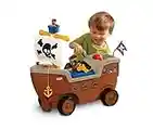 Little Tikes Play ‘n Scoot Bateau Pirate - Conduite pieds à terre, accessoires & sons de bateau réalistes - Encourage les jeux créatifs, pour les enfants de 18 mois à 3 ans