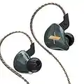 IEM Kopfhörer KZ EDX in Ear Monitor Kopfhörer Audiophile Ohrhörer, Kopfhörer Wired HiFi Bass mit 1DD für Musiker Isolation Kopfhörer für Schlagzeuger Sänger Bühne (blau-grau, mit Mikrofon)