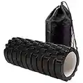 Kunova (TM) 13 Inch Deep Tissue Grid Yoga Fitness Massage Foam Roller with Bag (Black)