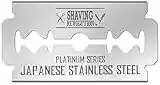 50 Count Double Edge Razor Blades - Men's Safety Razor Blades for Shaving - Platinum Japanese Stainless Steel Double Razor Shaving Blades for Men for a Smooth, Precise and Clean Shave