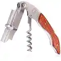 H&S Waiters Corkscrew Wine Bottle Opener Professional Stainless Steel Wood Handle Foil Cutter (Wood2)