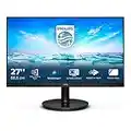 Philips 272V8A - Monitor FHD de 27", AdaptiveSync (1920 x 1080, 75 Hz, VGA, HDMI, DisplayPort), Color Negro