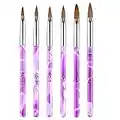 Nail Art Brush,Nail Painting Brush,6 Pieces Nail Art Tips Builder Brush UV Gel Acrylic Nail Brush for Nail Art Design Painting Salon and DIY