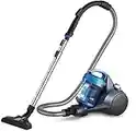 Eureka WhirlWind Aspirapolvere senza sacco, aspirapolvere a traino, aspirapolvere potente silenzioso con cavo per tappeti, pavimenti, pelo animale e polvere, 700W, 1,5L, blu