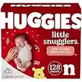 HUGGIES Newborn Diapers - Little Snugglers Disposable Baby Diapers, 128ct, Giant Pack (Packaging May Vary)