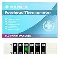 Forehead Thermometer with Cold and Flu Chart for Adults and Children - Ideal for Home, Travel or The Workplace