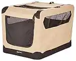 Amazon Basics Portable Folding Soft Dog Travel Crate Kennel - 21 x 21 x 30 Inches, Tan