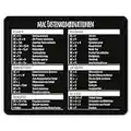 Mauspad mit MAC Tastenkombinationen I 24 x 19 cm I Mousepad in Standargröße, rutschfest I Tastenkürzel Übersicht Shortcuts I dv_675