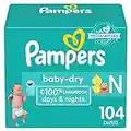 Pampers Baby Dry Diapers Size 0/Newborn 104 Count