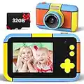 Vicukten Appareil Photo pour Enfants, 2.4 Pouces Enfant Appareil Photo Numérique, Mini Appareil Photo numérique pour garçons Filles de 3 à 10 Ans,32G Carte Incluse,Jouets pour Enfants