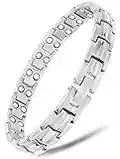 MagnetRX® Women's Ultra Strength Magnetic Bracelet - Effective Titanium Magnetic Bracelets for Women - Adjustable Bracelet Length with Sizing Tool for Perfect Fit (Silver)