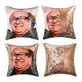 Funny Sequin Throw Pillow Cover Danny DeVito Magic Reversible Mermaid Sequin Pillow Case Decorative Cushion Cover Glitter Accent Pillow 16x16 Inches(Champaign Gold)