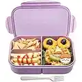 Bento Box,MISS BIG Lunch Box Kids,Ideal Leak Proof Lunch Box Containers, Mom’s Choice Kids Lunch Box, No BPAs and No Chemical Dyes Bento Box for Kids,Microwave and Dishwasher Safe Lunch Box (Purple M)