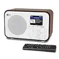 Ocean Digital WiFi Internet Radios WR-336N Portable Digital Radio with Rechargeable Battery Bluetooth Receiver with 2.4 inch Color Display, 4 Preset Buttons, Support UPnP and DLNA-White