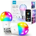 Vont Smart Light Bulbs [2 Pack], WiFi 2.4GHz & Bluetooth 5.0, Compatible w/Alexa & Google Without Hub, Dimmable, Music Sync, Schedules, Color Changing Bulb RGBCW Smart Bulbs, LED, A19/E26 9W 810LM
