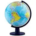 Waypoint Geographic Scout, Decorative Classroom Globe with Stand, World Globe with More than 4000 Places, 12” Interactive Globe with Political Mapping, Blue