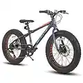 Hiland 20 Inch Kids Fat Bike, Shimano 7-Speed,Dual-Disc Brake, Kids Bike for Boys Girls